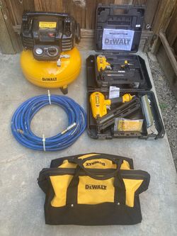 DEWALT Tools Package. Compressor, Nail Guns, Hose. Price Firm.