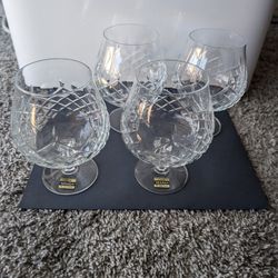 Mikasa Full Lead Crystal Cognac Glasses - Set Of 4