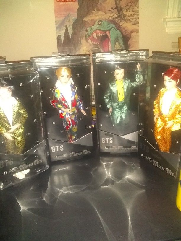 4 Brand New BTS Dolls Jung Kook RM J-Hope And Jin
