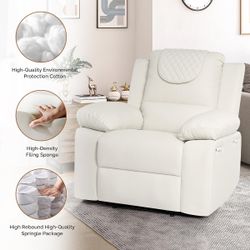 Recliner Chair Manual Leather, Chestnut Brown with Electric Massage Heat Adjustable Footrest Remote Control Recline for Adults Living Room  🚚 PICK UP