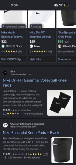 Nike essential volleyball knee pads M-L