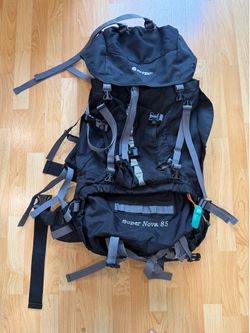 Hi-Tec Super Nova 85L Backpacking Pack – Black/Grey