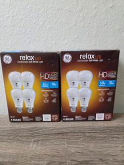 GE Relax HD LED Light Bulbs – 8 Bulbs (2 Boxes)