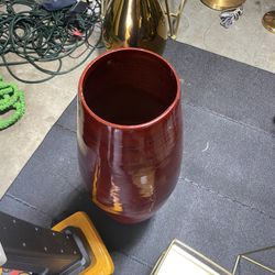 Red Plant Vase