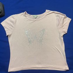 Light Pink Bedazzled T Shirt 