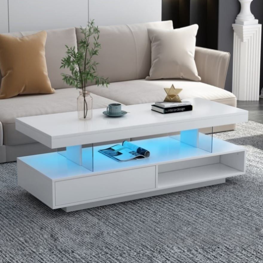 Coffee Table With Storage, Modern Center Table 