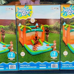 H2OGO! Kids Tropical Outdoor Inflatable Mega Bouncer