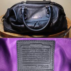 Authentic Coach Black Leather Satchel – Excellent Condition