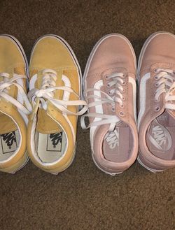 Pink and yellow vans
