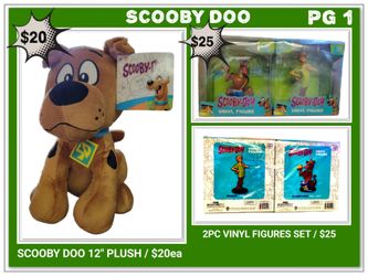 3PC SCOOBY DOO PLUSH + VINYL FIGURES SET
