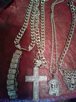 Bling chains crucifix not gold vanity jewelry