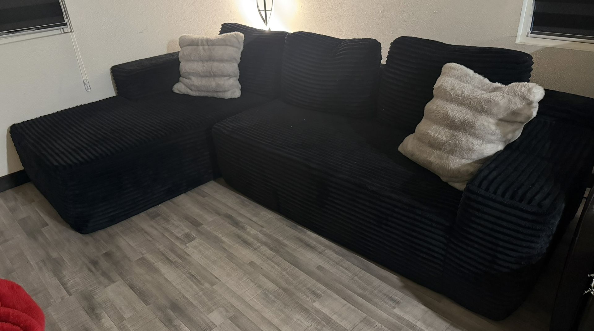 Black L Shaped Cloud Couch