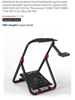 DIWANGUS Racing Wheel Stand Foldable Racing Simulator Cockpit Adjustable Steering Wheel Stand