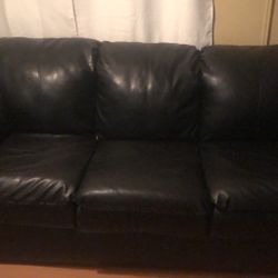 Black Leather Couch 