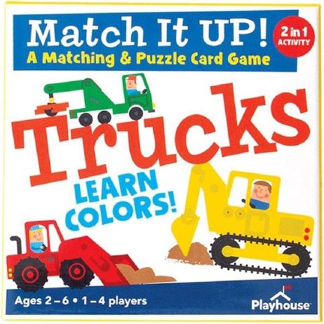 Playhouse Match it UP! Trucks Preschool Color Matching & Puzzle Card Game for Kids