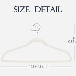 HOUSE DAY Ivory Velvet Hangers 15 Pack, Non Slip Clothes Felt Hanger Heavy Duty for Coat, Premium Slim Space Saving Suit Hangers for Closet Organizer,