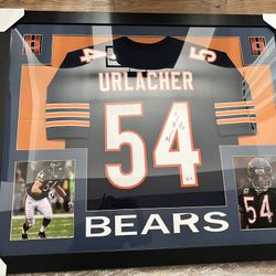 Signed and framed Brian Urlacher Jersey with signature authenticity 