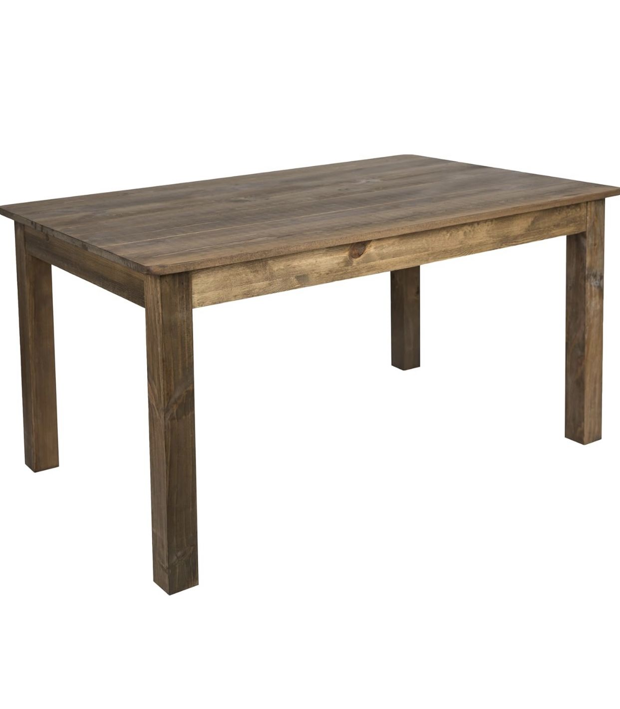 Flash Furniture Hercules 60" x 38" Rectangular Rustic Solid Pine Dining Table,Antique Farmhouse