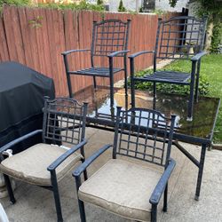 Elegant Patio Table With 4 Chairs With Cushions