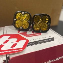 Brand New Baja Designs Squadron Sport Amber LED Pair Set With Harness And Mount