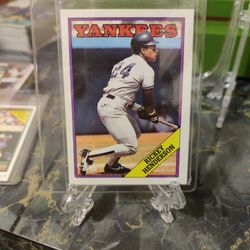 1988 Topps Rickey Henderson Card Number 60 Hall Of Famer