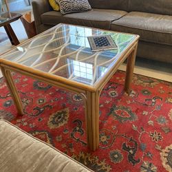 Mid century modern bamboo  End-coffee table  95  have a chair mirror and another table also priced separately
