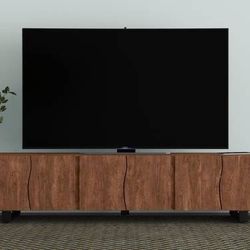 **SALE** New Solid Mango Wood 86” TV Console with Six Doors and Shelves