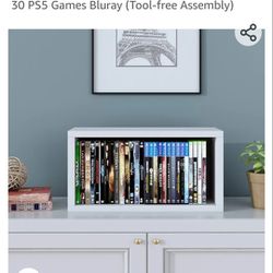 
WAY BASICS DVD Storage Media Shelf - Holds 30 PS5 Games Bluray (Tool-free Assembly)