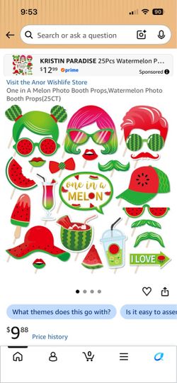 Watermelon Photo Booth Props 25-Piece Set