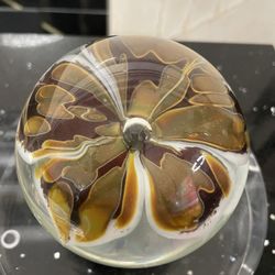 Vintage Bart Glass Paperweight 3”