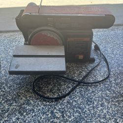 Vintage Sears Craftsman 4” Motorized Belt and 6” Disc Sander Model 5-in bench grider