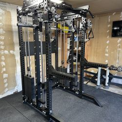 PRO SERIES Ultimate 3-1 Half Rack Functional Trainer w/Smith Machine Bar | 400lb Stack | Gym Equipment | Fitness | Commercial | Squat Rack 