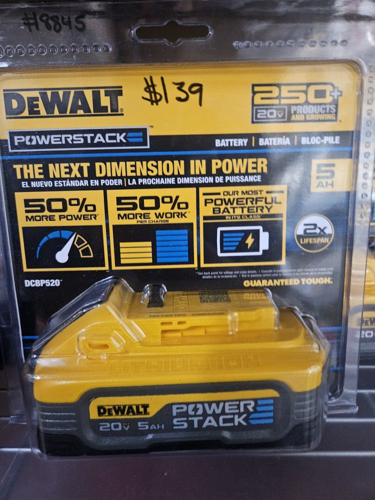 DEWALT
POWERSTACK 20V Lithium-Ion 5.0Ah Battery Pack