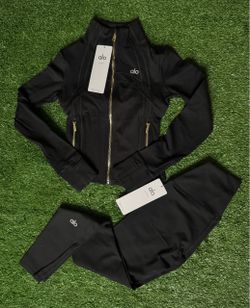 Alo Yoga Black Jacket and Leggings Set