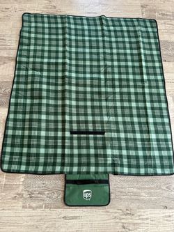 UPS Green Plaid Fleece Picnic Blanket