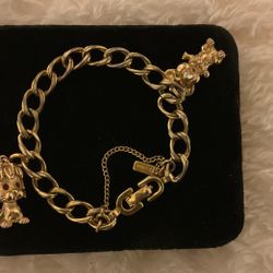 Gold Link Charm Bracelet,by (Monet)
