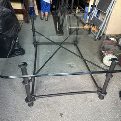 Glass/ Iron Coffee Table 