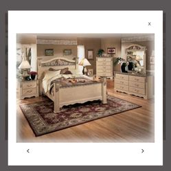 Queen Bedroom Set With Headboard And Footboard, Night Stand , Dresser With Mirror 