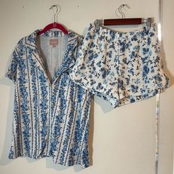 MUMU Blue Floral Pajama Set