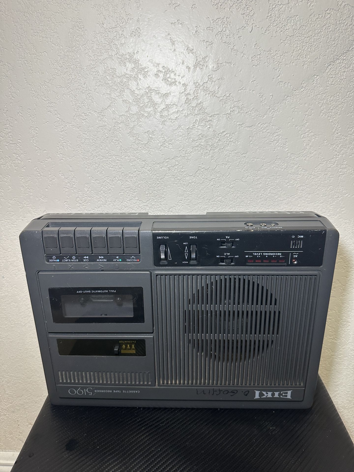 Vintage EIKI 5190A Audio Cassette Tape Recorder- Tested/Working 