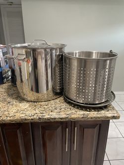 Olla Tamalera Extra Grande De Acero Inoxidable