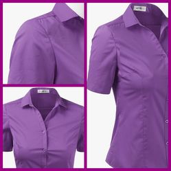 Wdoublju Woman’s Violet Dress Short Sleeve Shirt 