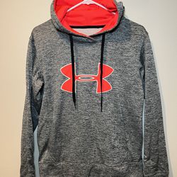 Under Armour Gray Pink Hoodie With Pocket & Hot Pink Logo  Women's Size medium