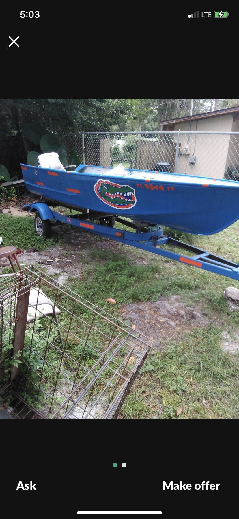 Great Running Boat Evinrude 25 Horse Electric Start for Sale in