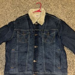 Mens Wrangler Sherpa Lined denim Jacket