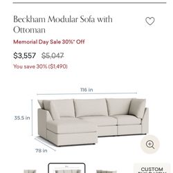 Bassett Beckham 4 Piece Sectional  