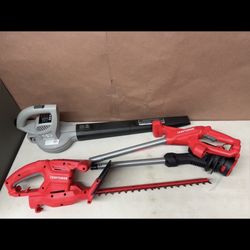 3 Piece outdoor corded power tool combo (craftsman, sunjoe) 