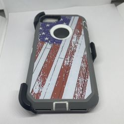 For iPhone 7/8 USA Flag Belt Clíp Case Holster Defender Rugged Shockproof Protective 