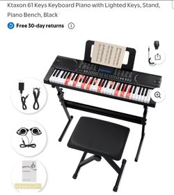 61 key keyboard with stand and seat