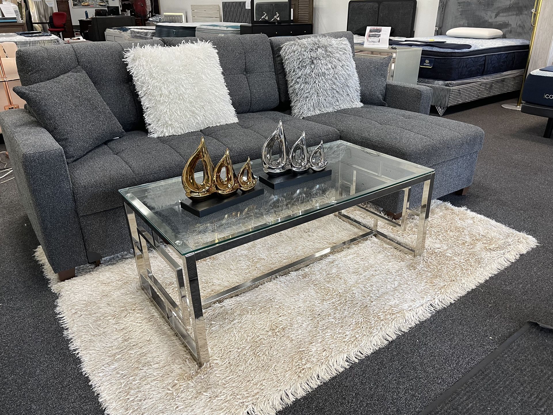 EUROPEAN SECTIONAL SOFA BED DARK GREY ON SALE $899